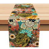 Aperturee - Colors Floral Vintage Dining Fabric Table Runner
